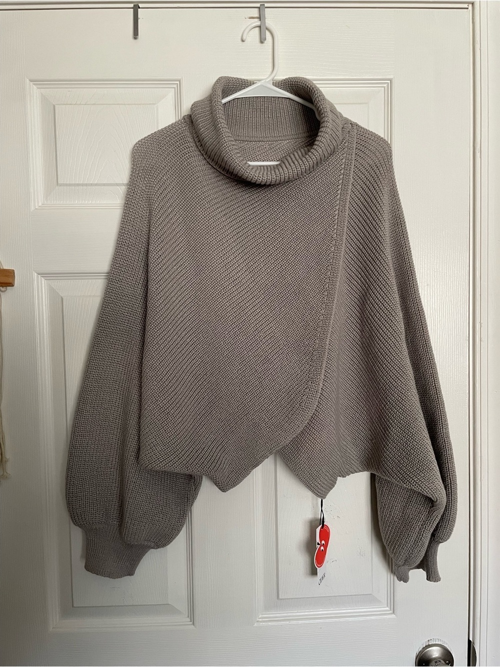 NWT Women’s 3XL Cider Grey Asymmetric Cowl Neck Sweater